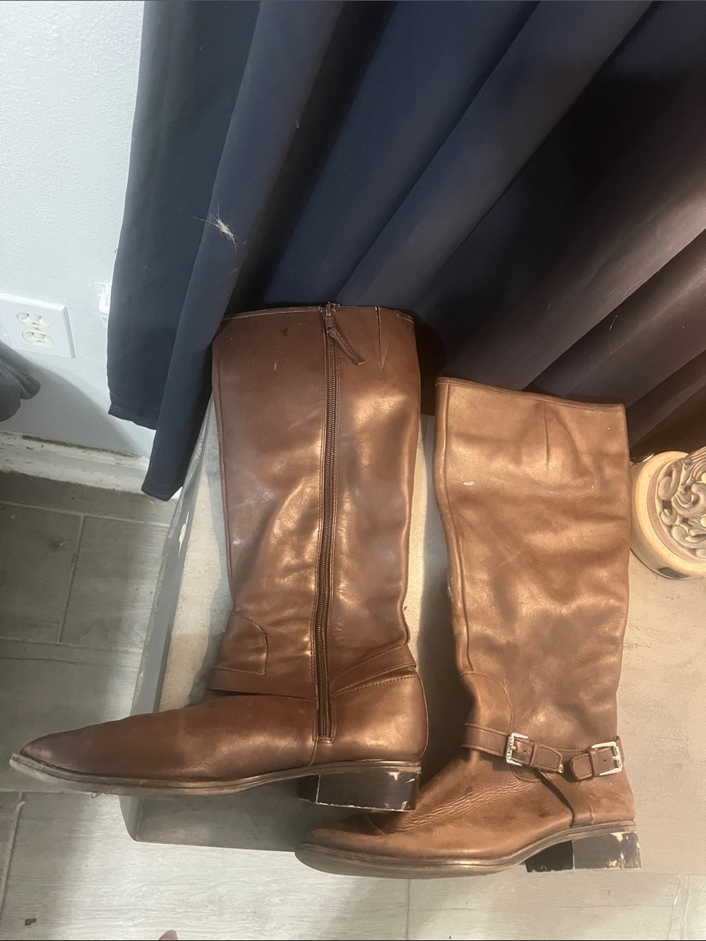 Ralph Lauren Brown Leather Mid-Calf Riding Boots